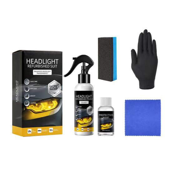 Scheinwerfer-Reparaturset Behebt Vergilbung Beschlag Oxidation Auto-Scheinwerfer mit Poliermittel UV-Schutzspray