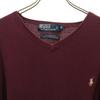 Polo by Ralph Lauren Langarm V-Ausschnitt Strick M Bordeaux Pullover Herren Gebraucht