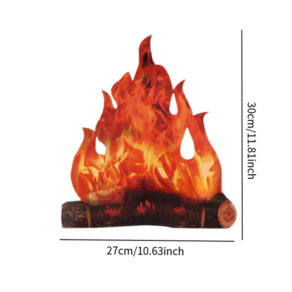 6Pcs 3D Decorative Cardboard Campfires Artificial Flame Campfires Halloween Centerpiece Fake Flames for Lawn Festival Winter