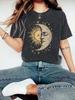 Grafik T-Shirt mit Sonne und Mond Gesichtern Vintage