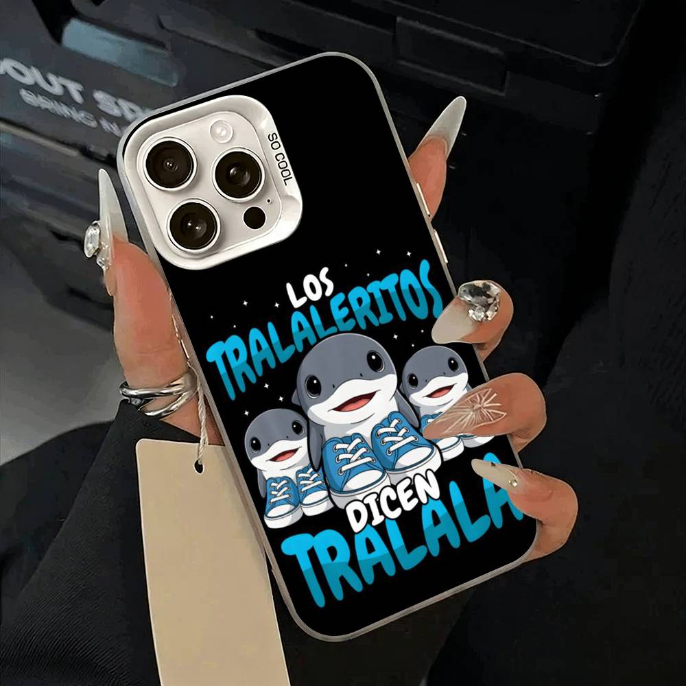 Brainrot Tralalero Phone Case For iPhone 11 12 13 14 15 16Pro Max Plus White Sliver  Phone Cover