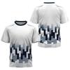 Fashionable gradient striped printed T-shirt,  badminton and table tennis training clothing, summer casual top, sport