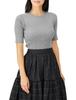 Double Standard Clothing Rib Knit Sov. Half-Length Pullover, Women's, Gray, 0309-391-233