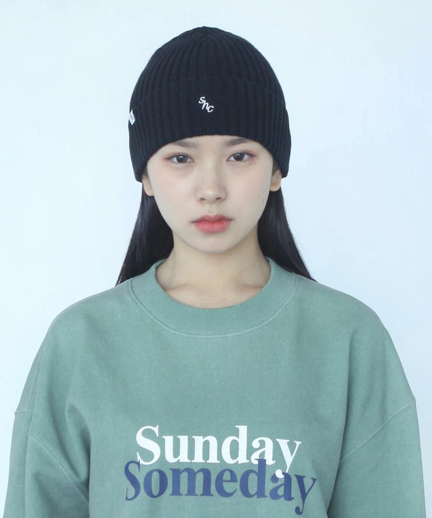 SUNDAY HOBBY CLUB Cotton Small Logo Beanie - Dark Gray