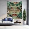 Modern Art Style Collage Hanging Cloth  Unique Portrait Pattern Decorative Fabric Hanging Painting
