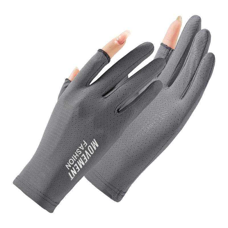 

Sunscreen Gloves for Women Thin Ice Silk Spring and Summer Anti UV Ray Riding Anti Slip Leakage Fingers for Fishing and Sun Protection Average Size