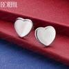 925 Sterling Silver Simple Polished Heart-Shaped Charming Earrings - Banquet Pendant Jewelry