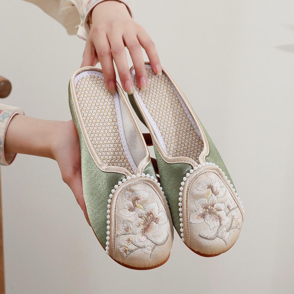 [Dairo] Letnie damskie klapki cheongsam w stylu etnicznym 2024 - Wygodne materiałowe buty Old Beijing o prostym, eleganckim designie