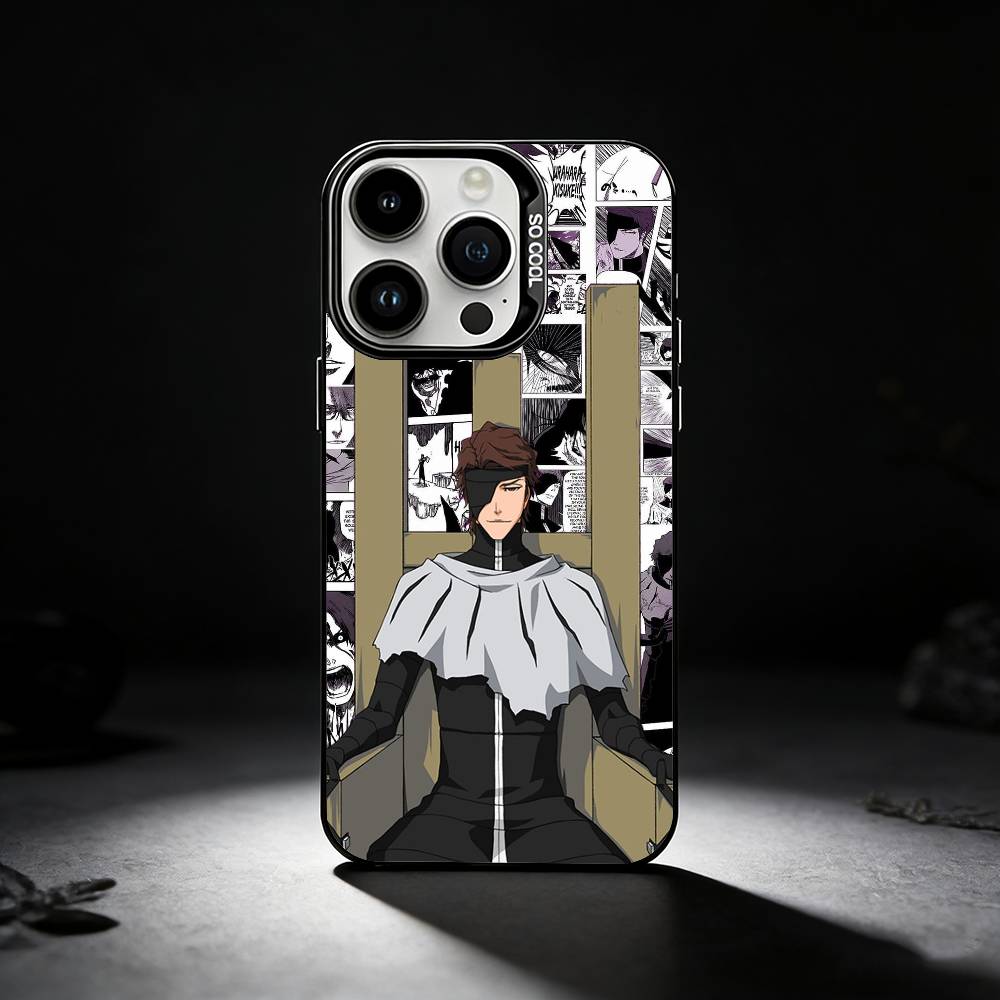 A-Anime A-Aizen S-Sousuke Phone Case For iPhone 17,16,15,14,13,12,11 Plus,Pro Max,XS,Colored silver phone case