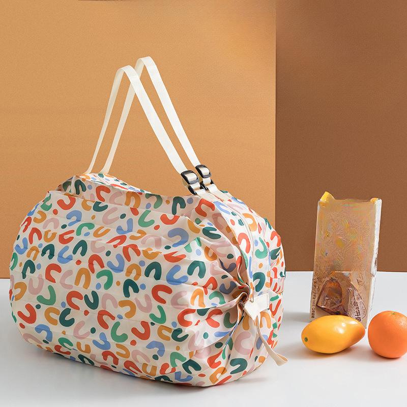 Foldable Shopping Bag Traveling Shoulder Portable Thickened Large Size Grocery Bag Supermarket Environmental Protection Shopping Bag