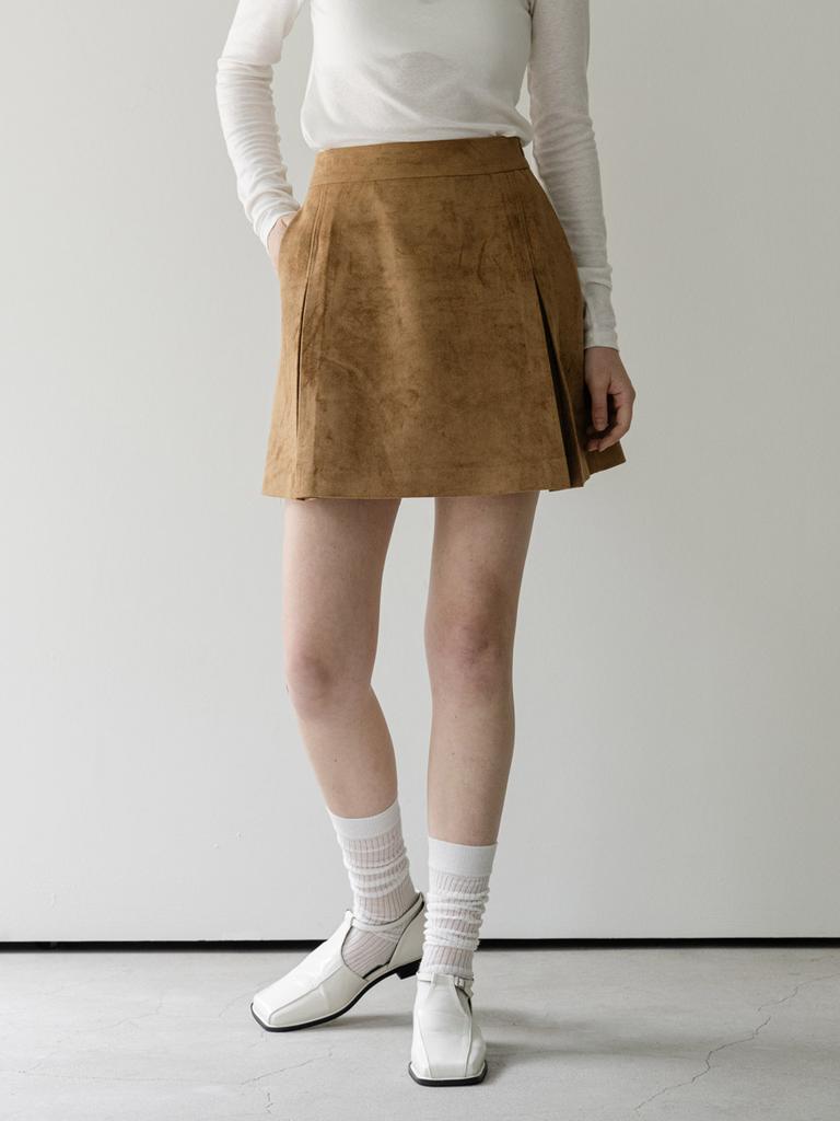 Cluny Suede Mini Skirt - Camel