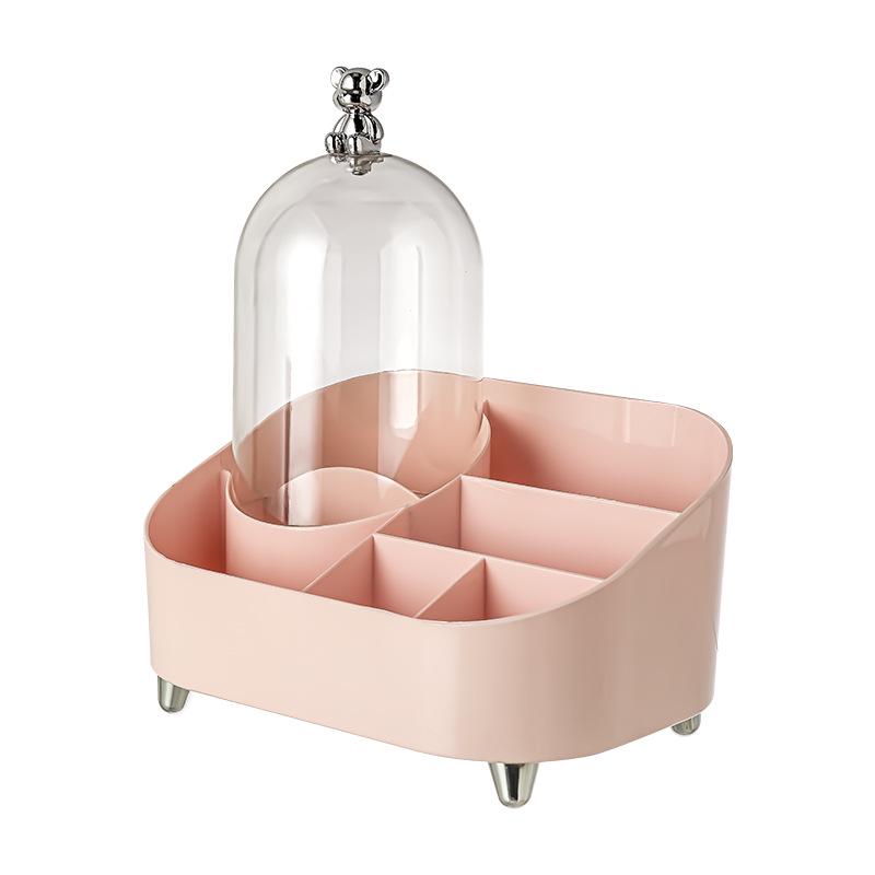 Rotating Makeup Storage Tube: Dustproof Vanity Organizer with Lid for Lipstick, Eyeshadow Brushes & Eyebrow Pencils