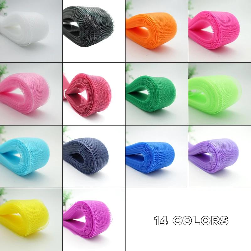Nastro intrecciato in crinolina di poliestere morbido, 10M, piatto, 3cm, tinta unita, crine di cavallo, per cucito, artigianato, abiti da sposa, danza, accessori fai-da-te