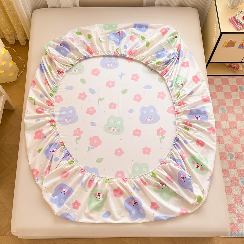 Pure Cotton Fitted Sheet Single/Queen Size Bed Cover Skin-friendly Bedsheets Home Bed Linen Couvre Lit (No Pillowcase)