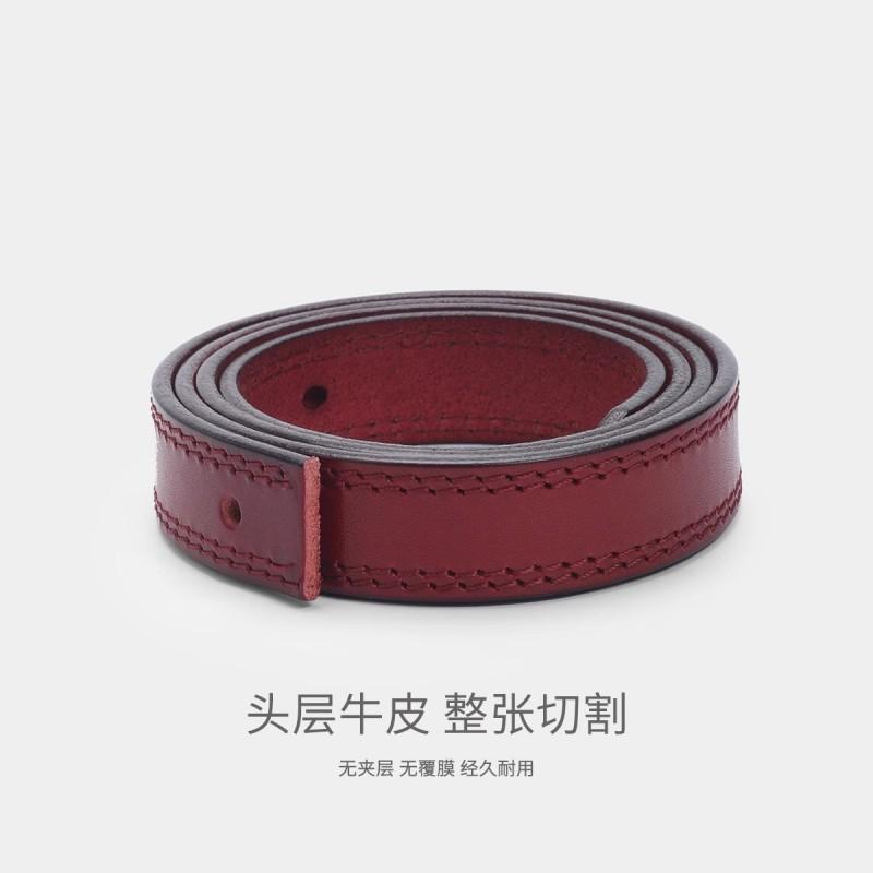 Red Vintage Leather Belt Women 2-4cm Wide Pin Buckle Fits Jeans