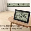Touchscreen Große digitale Wanduhr Temperatur Datum Woche Schlummerfunktion Batteriebetriebene Tischuhr Doppelalarm 12/24H LCD-Wecker