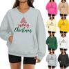 Women's Fashionable Christmas Print Long-sleeved V-neck Sweatshirt