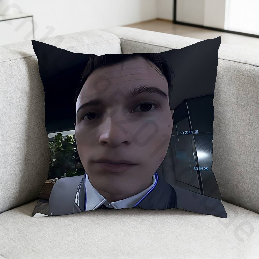 DDetroit Become Human Game Pillow Case Sofa Living Room Bedroom Headboard Backrest Cushion Square Cushion Nap Time