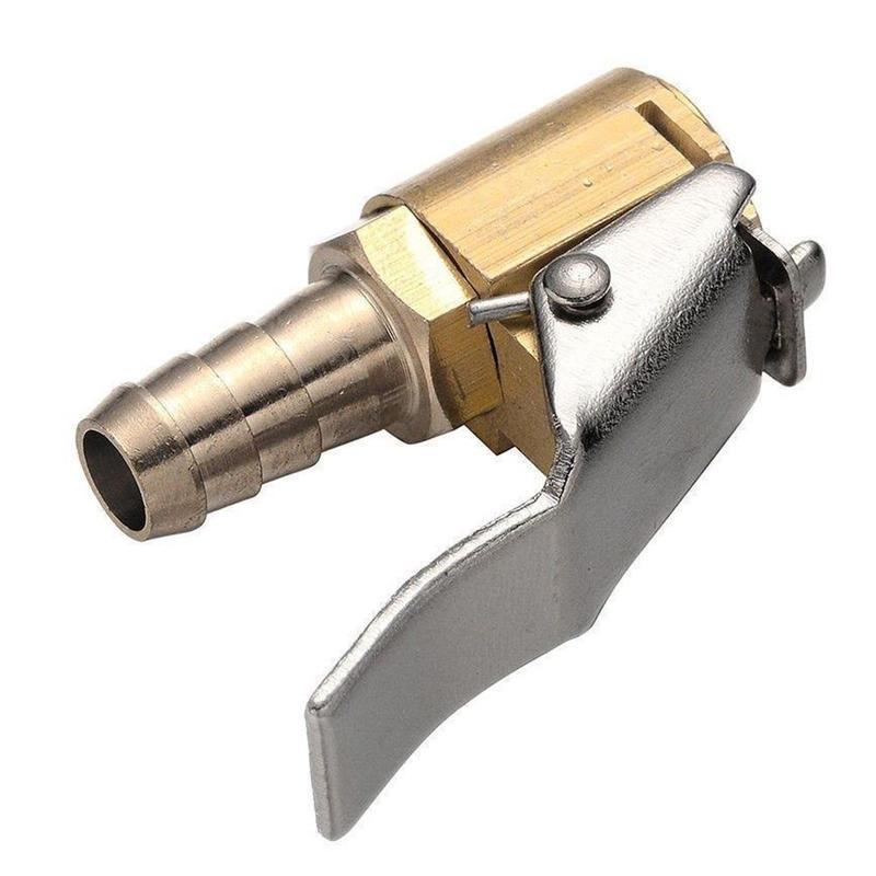 Auto Car Tire Inflator Valve Connector Air Chuck Brass 6mm Clip Clamp
