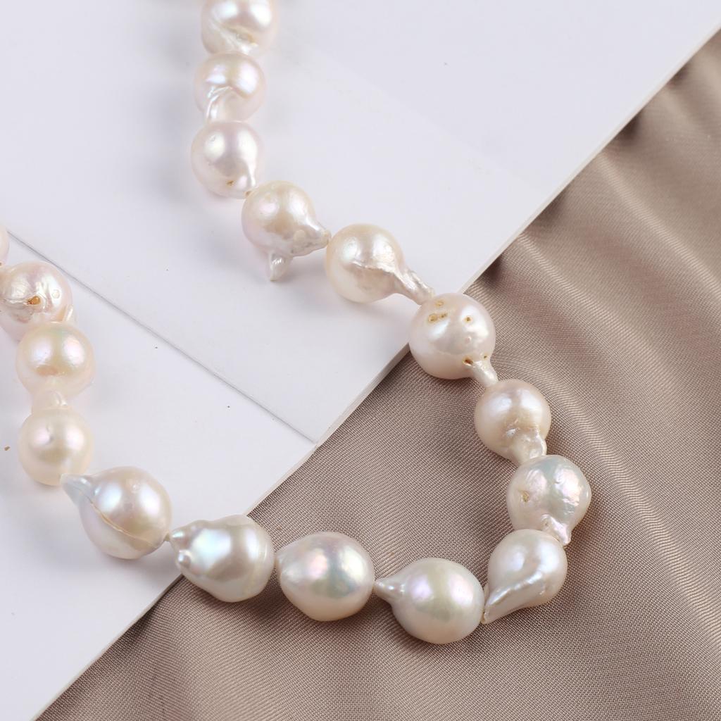1String, Women's Natural Freshwater Pearls, 10×14 Mm, Nucleated Baroque Pearl Beads for DIY Necklaces, Bracelets Accessories, Jewelry Making 36cm