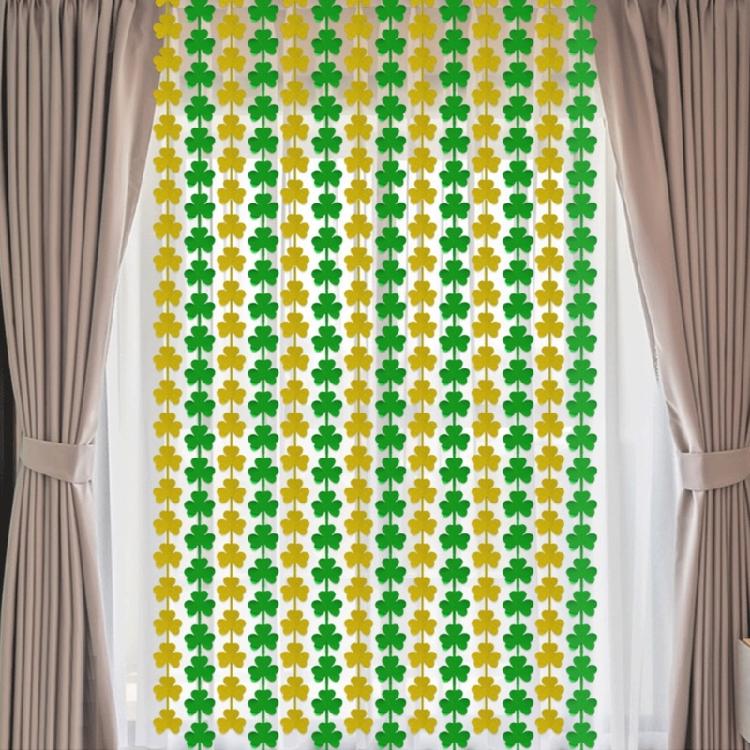 Stylish Shamrock Tinsel Curtain for Holiday Decorations Elegant Clovers Rain Silk Curtain Irish Festival Party Supplies