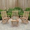 Folding Garden Chair 3 Pcs Natural Solid Teak Wood