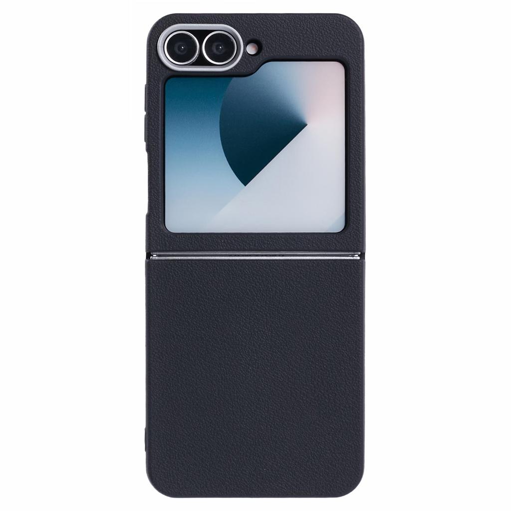 Für Samsung Galaxy Z Flip6 5G/Z Flip5 5G Hülle Lederstrukturierte TPU Stoßfeste Handyhülle