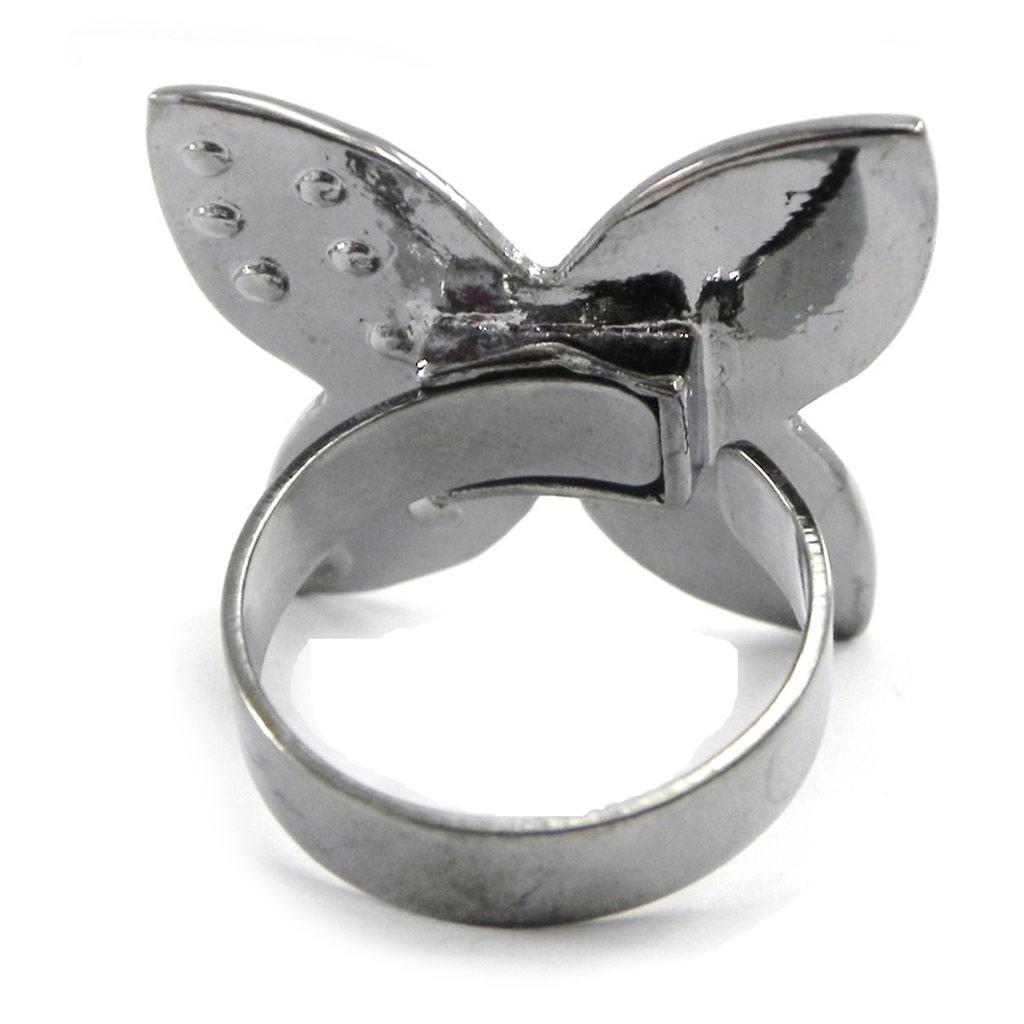 NOA [I2118] - Gray 'Crystal Butterfly' Designer Ring