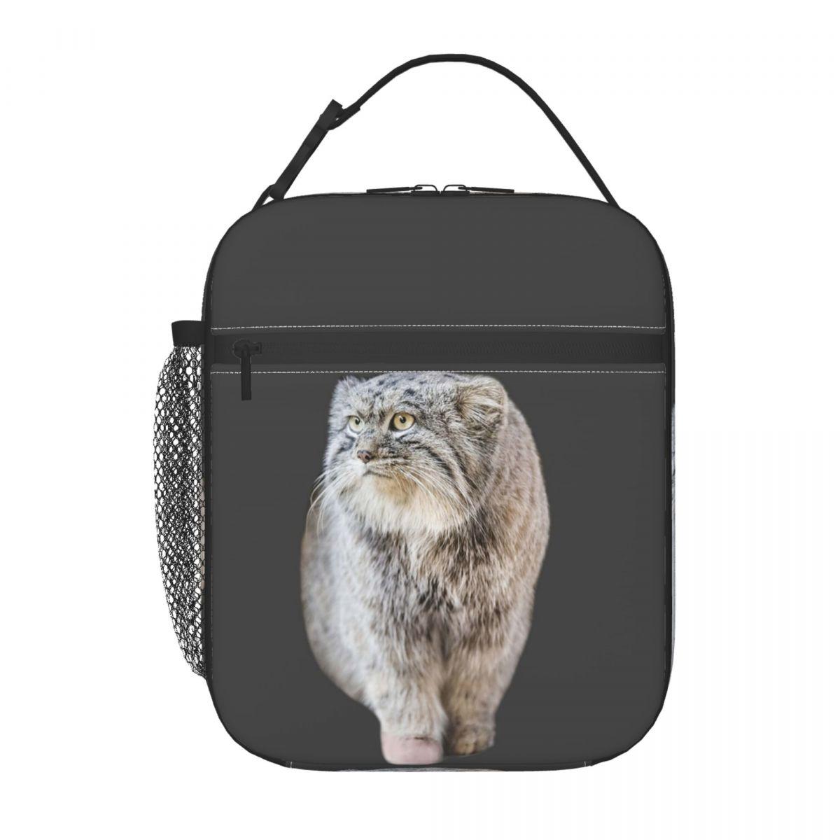 Sac à déjeuner isotherme Chat Pallas rond pour femmes enfants Boîtes alimentaires portables Boîte à lunch thermique Sac fourre-tout One Size