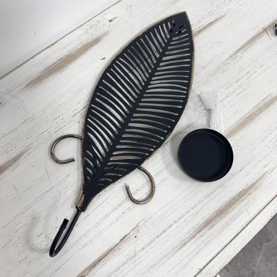 1/2Pcs Vintage Wall Sconces Candle Holder Hollow Feather Iron Art Tealight Candle Holder Living Room Bedroom Wall Decoration Candlestick