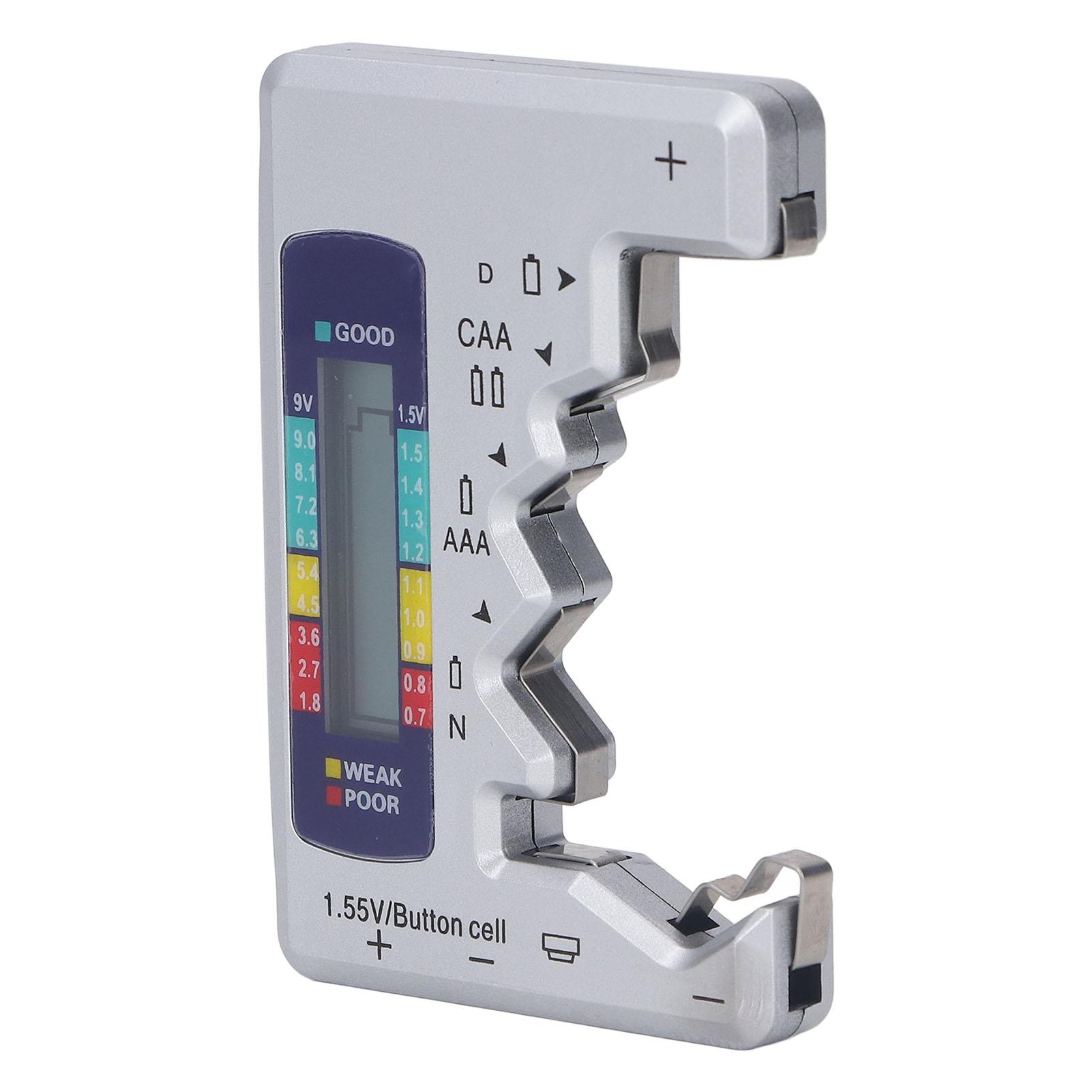 Button Cell Batteries Checker Indicator Digital Battery Tester Sturdy Eco Friendly LCD Screen Compact ABS for Metering