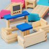1:12 Model Bedroom Living Room Furniture Wooden Closet Bed Table Micro Landscape Dollhouse Decor Ball Joint Dolls Accs