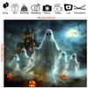 Halloween Ghost Forest and Gothic Castle Background Cloth - Horror White Ghost, Polyester, No Power Required