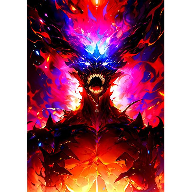 Abstrakt Fantasy Lågdemon Ondska Tryck Poster Canvas Målning Modern Väggkonst Bilder För Vardagsrum Sovrum Hemdekoration