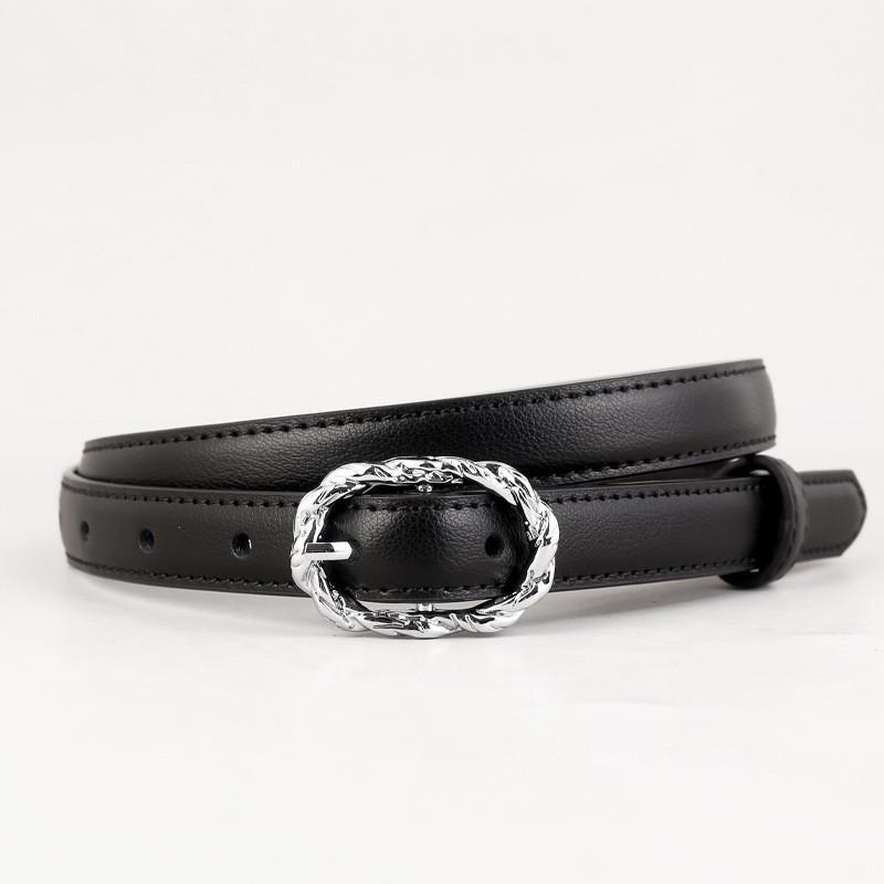 

Fashion Womens Genuine Leather Belt With Pin Buckle For Casual And Office Use чёрный
