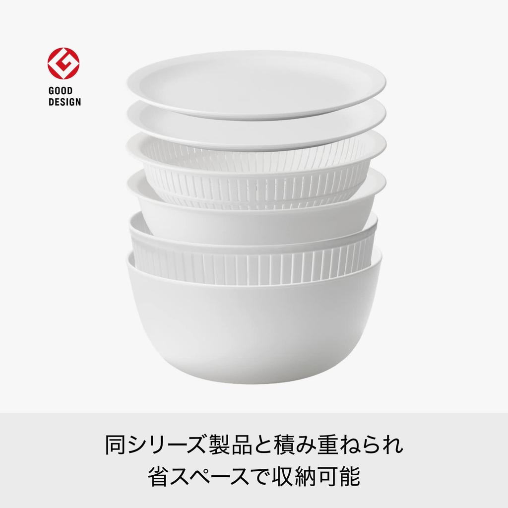 Like-it Colander & Bowl, Microwave-Safe, 6-Piece Set with Colander, Bowl, and Stone, Can Also Be Used To Rinse Rice, Made In Japan, Heat-Resistant and