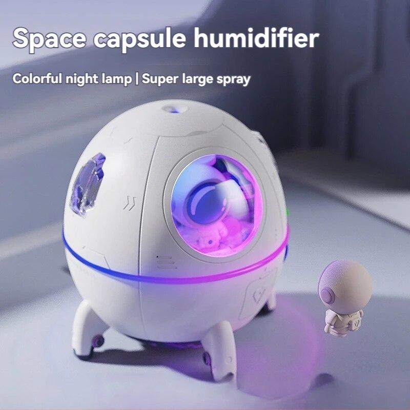 

New USB Humidifier Small Mini Air Refill Spray Fog Volume Space Capsule Humidifier Gift Cartoon humidifier білий