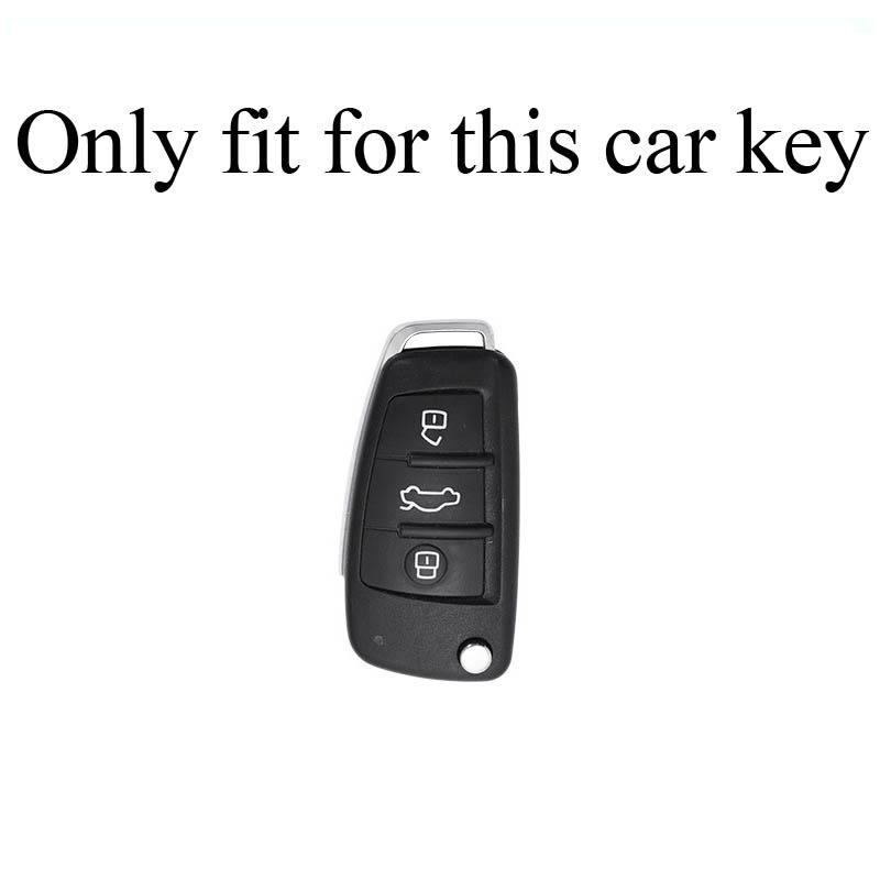 Zinc Alloy + Leather Car Key Case for A1 A3 A4 A5 A6 A7 A8 Q3 Q5 Q7 R8 C5 C6 Tt S3 S5 S6 S4 Rs5 Rs6 2003-2015 Flip Remote