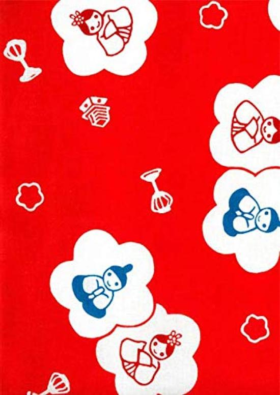 Todaya Shoten Tenugui Hand Hina Dolls 614 Niwa-zome Towel,
