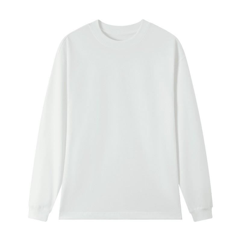 260g Cotton Long Sleeve T-Shirt Men Women Casual Loose Fit Round Neck Top All Season Wear