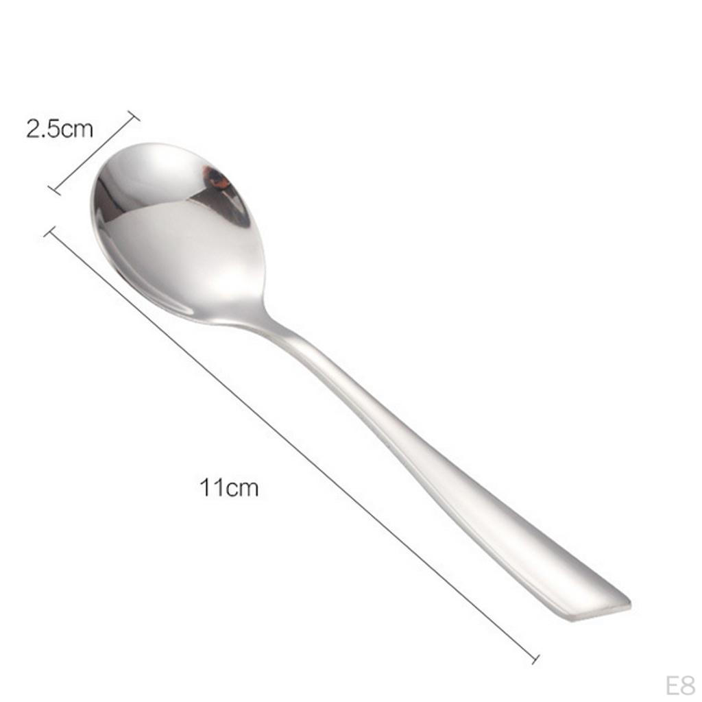 Stainless Steel Dinner Spoons Round Spoon Home Kitchen Restaurant Cafe Soup 11/ 12/ 15/ 18cm