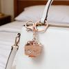 Treasure Bowl Keychain Rhinestone Wealth Charm with Key Ring Backpack Handbag Charm Keychain Gift for Men Women Friends