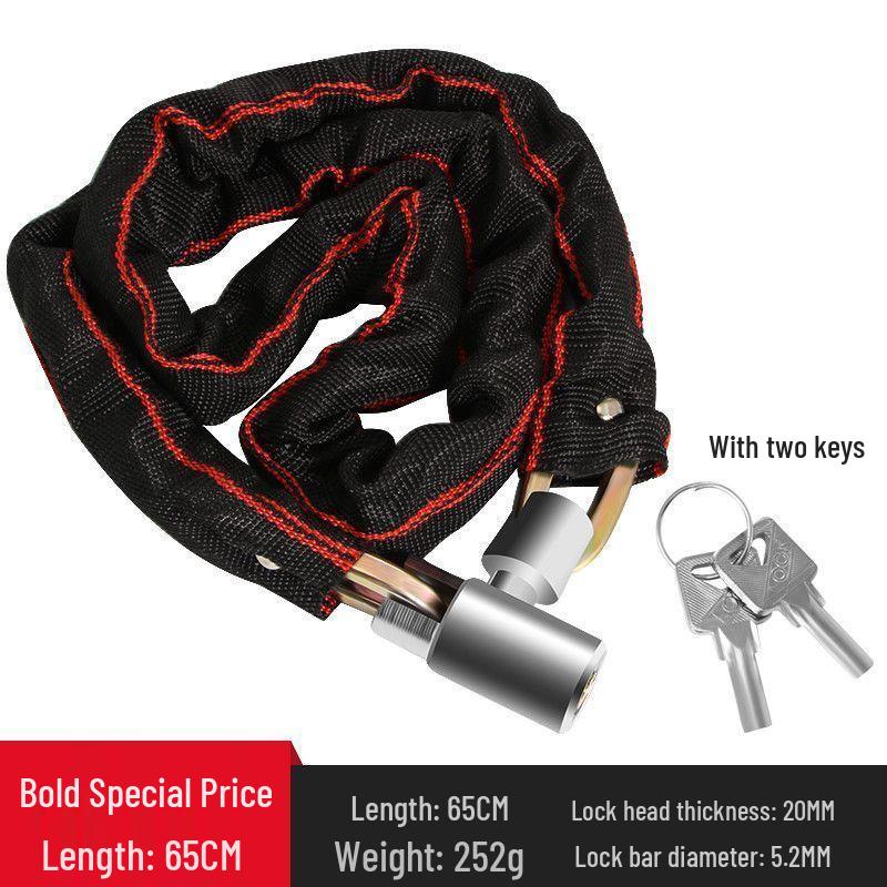 Combination Chain Lock for Glass Doors, Bikes & Motorcycles