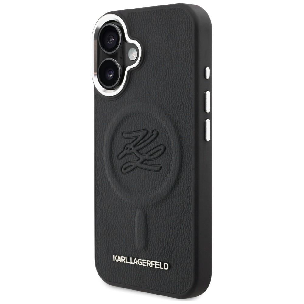 Karl Lagerfeld Initial & Metal Logo MagSafe Case for iPhone 16 Black