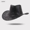 PU Leather Western Cowboy Hat Knight Hat Beach Cap Summer Sun Hat Climbing Hat Sun Protection Cap Sunscreen Cap Woman/Female