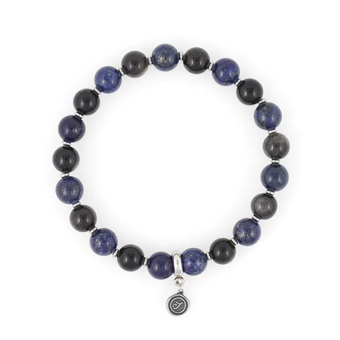 8mm Lapis Obsidian Mix Gemstone Bracelet (C2403AC1185_BL)