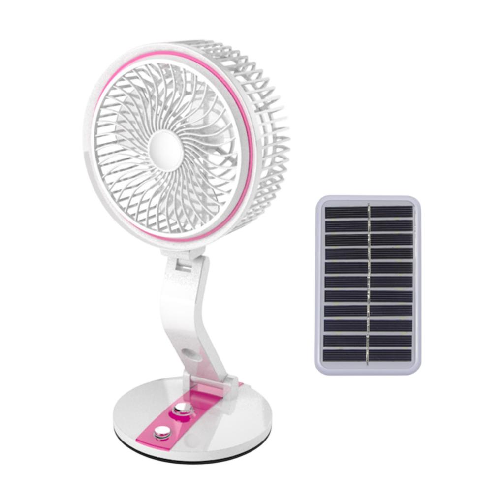 Multifunctional Desk Lamp Folding Student Dormitory Small Electric Fan Solar Fan Outdoor USB Charging Wall Hanging