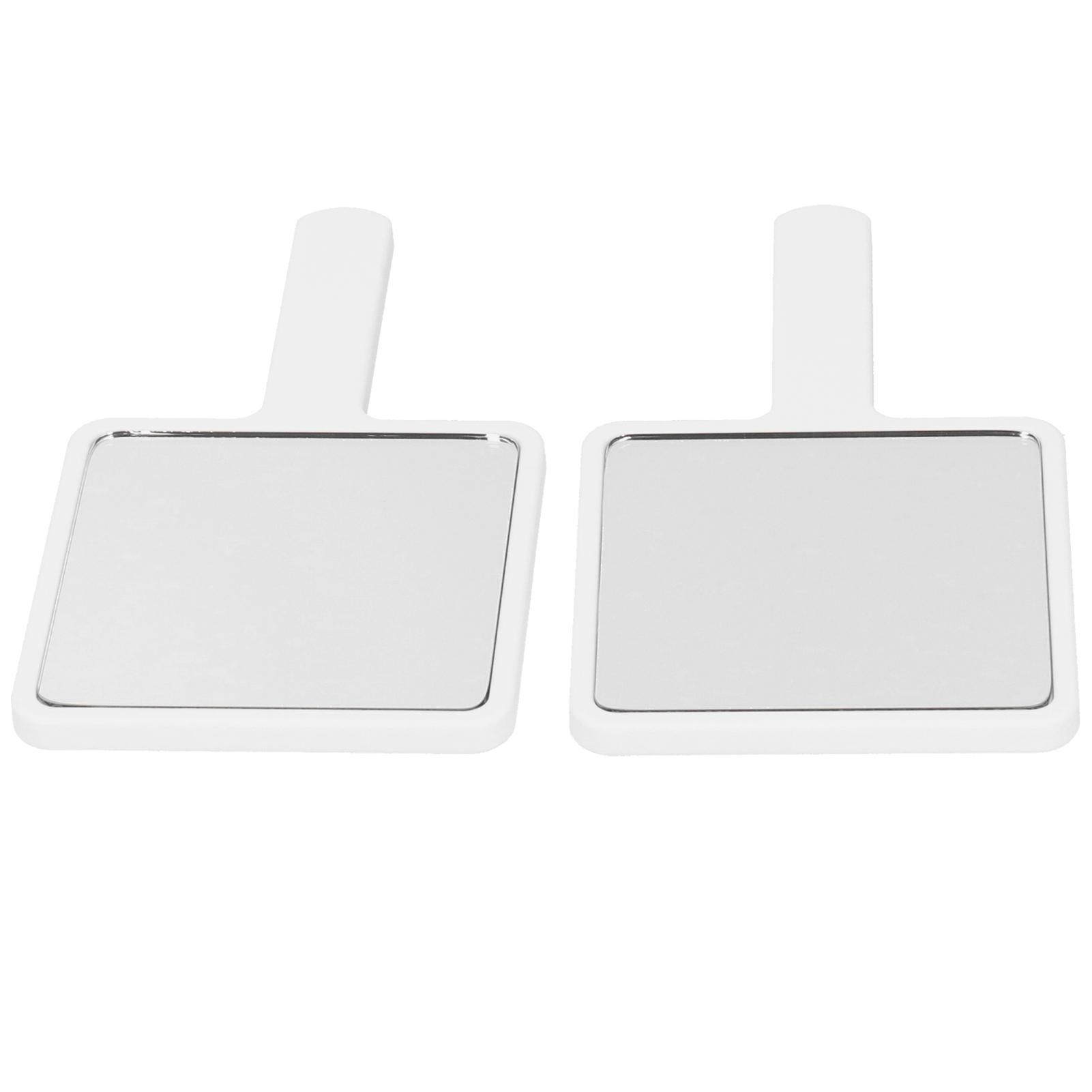 

2 шт. Ручное зеркало для макияжа Портативное квадратное зеркало для туалетного столика Компактный косметический инструмент для красоты Черный белый