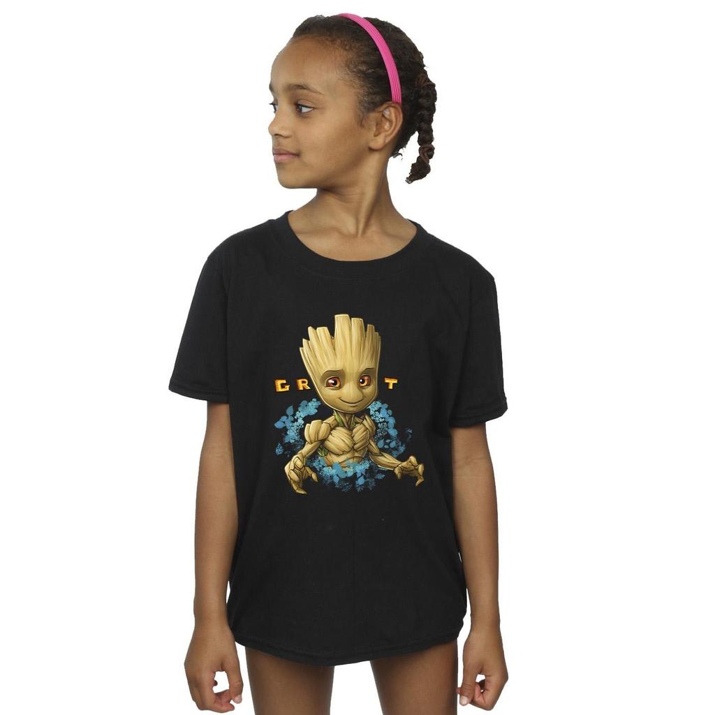 Guardians Of The Galaxy Girls Groot Flowers Cotton T-Shirt