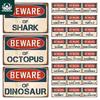 Putuo Decor Beware Vintage Tin Sign Funny Warning Danger Plaque Metal Wall Poster Painting for Room House Shop Bar Man Cave